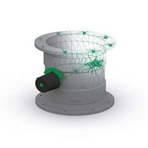 PP-el-s Drosselklappe mit Drehknopf stufenlos, beidseitig Flansch, elektrisch leitf&auml;hig