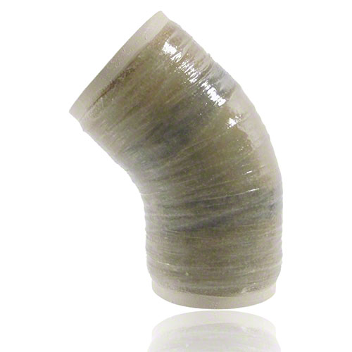 UP-GF-PVCC Bogen 45&deg; DIN 16 966, Form E2, Rohrtyp B, Liner PVCC, mit Laminatende, PN 16