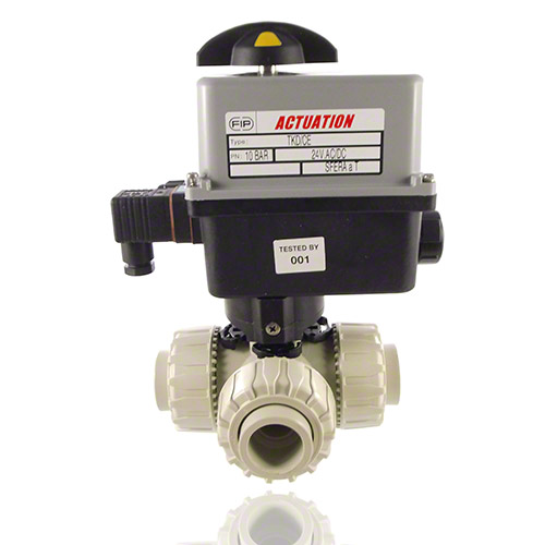 PP 3/2-Wege-Kugelhahn, elektrische Ausf&uuml;hrung