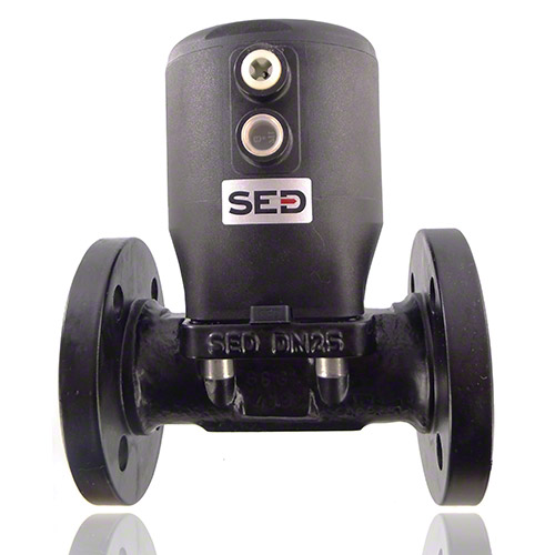 2/2-Wege-Metallflansch-Membranventil, Funktion DA, Steuerluftanschluss 90&deg; zum Durchfluss