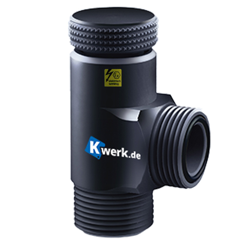 Nadelventil aus PE-el, FPM Dichtung, mit Winkelbohrung Au&szlig;engewinde