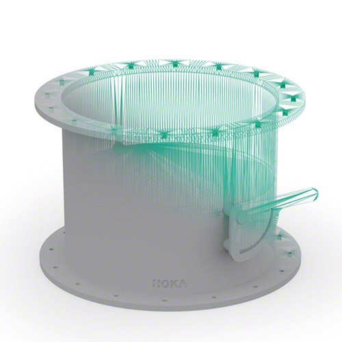 PVC AbsperrklapPE&nbsp; mit Hand- Feststellhebel, beidseitig mit Flansch und umlaufender&nbsp; Lippendichtung