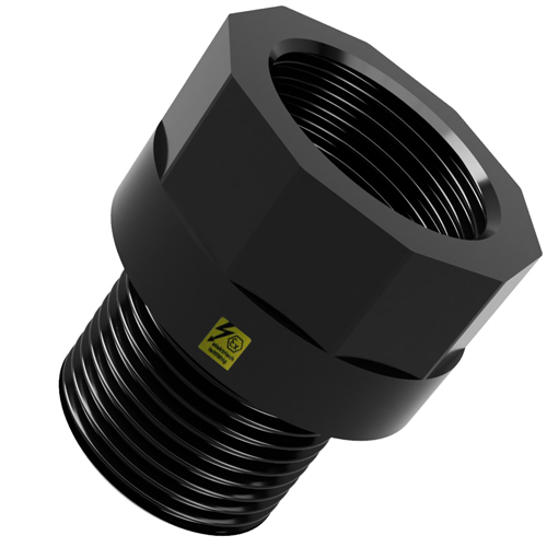 PE-el Adapter f&uuml;r DINEL-Ultraschallsonde, elektrisch leitf&auml;hig, EPDM Dichtung